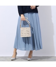 【洗える・接触冷感】オールゴムジョーゼットスカート