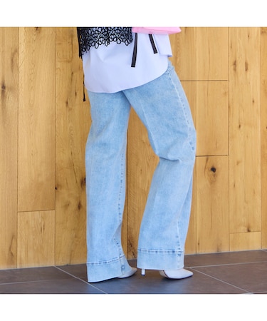 【洗える】人気のため新色追加！センタープレスデニムパンツ