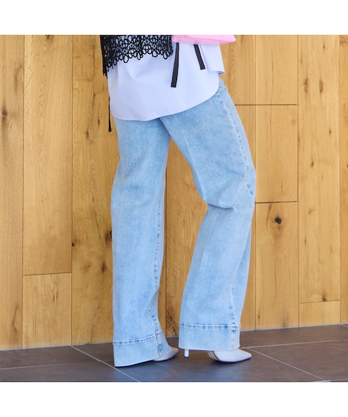 【洗える】人気のため新色追加！センタープレスデニムパンツ