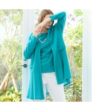 【M～4L/アンサンブル可】イタリア製素材ヘリンボーンカーディガン