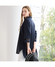 【M～4L】はっ水・接触冷感スキッパーブラウス