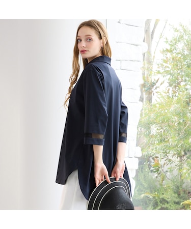 【M~4L】はっ水・接触冷感スキッパーブラウス