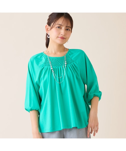 【洗える】スモッキング刺繍プルオーバー