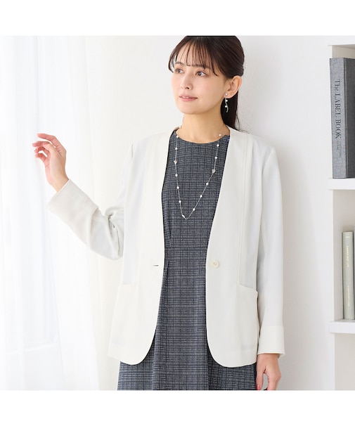 【吸水速乾・オケージョン対応】Vネックワンボタンジャケット