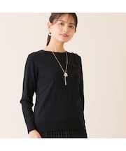 フラワーレースつきセーター