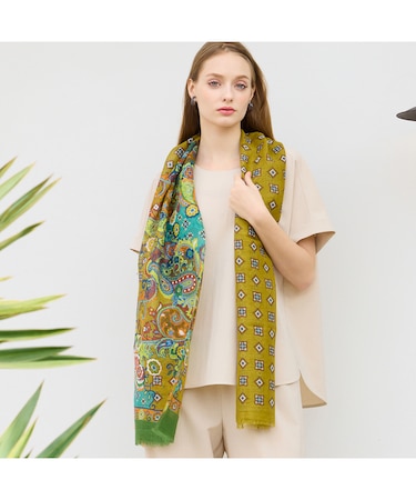 イタリア製　ペイズリープリントストール