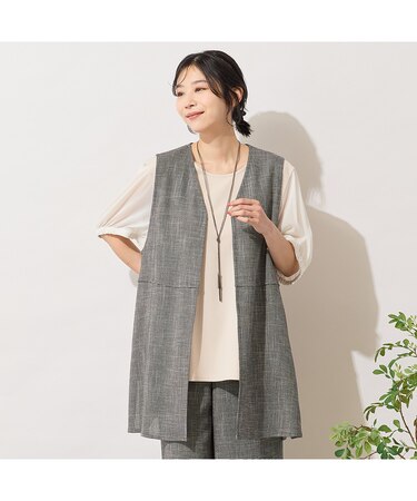 【手洗いOK・セットアップ対応】カラミVネックジレ