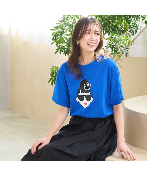 手洗いOK・綿100％・HAPPY FACEコラボ】エマちゃんTシャツ｜ジュニアー