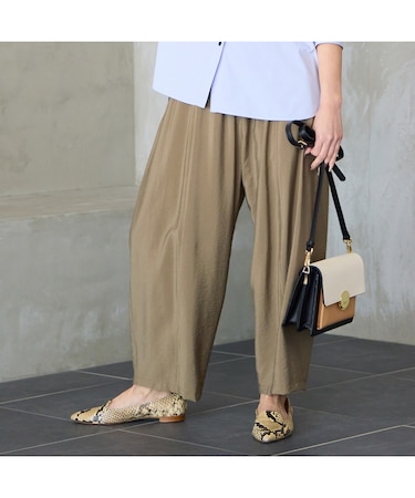 【洗える】バルーンシルエットオールゴムパンツ