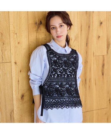 【洗える】ケミカルレースビスチェ