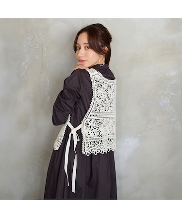 【洗える】ケミカルレースビスチェ