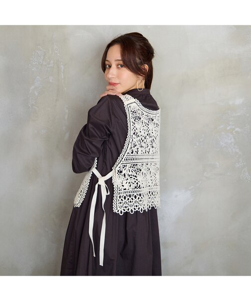 【洗える】ケミカルレースビスチェ