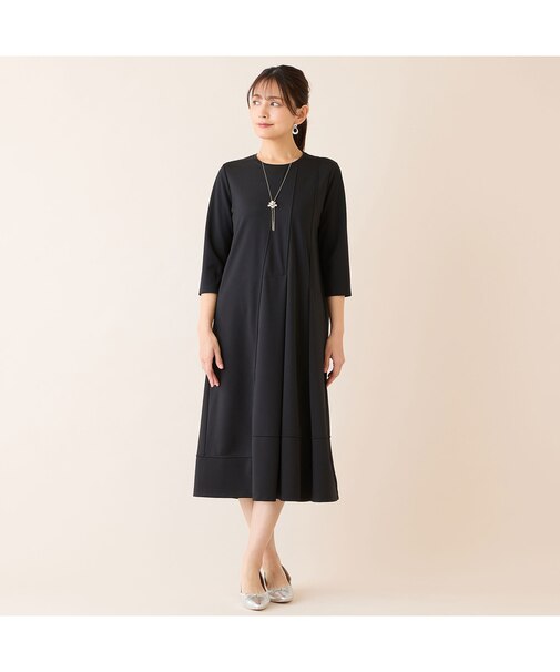 【洗える】タックデザインワンピース