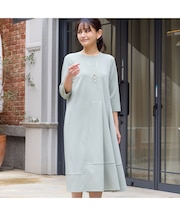 【洗える】タックデザインワンピース