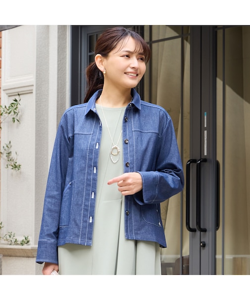 【洗える】デニムライクジャケット