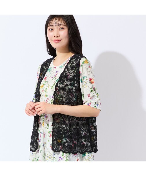 スカラップ刺繍チュールベスト