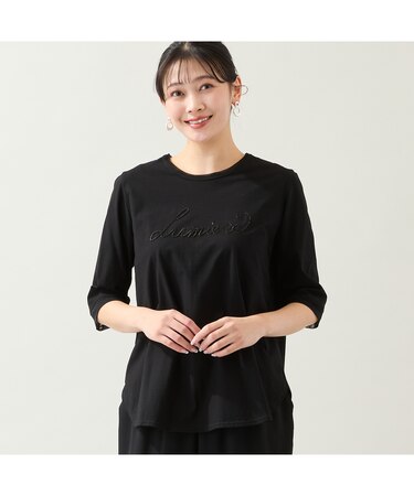 【洗える・綿100%・日本製・L～4Lサイズ】Lumiere刺繍カットソー