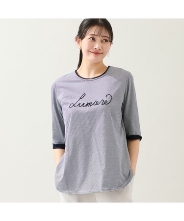 【洗える・綿100%・日本製・L～4Lサイズ】Lumiere刺繍カットソー