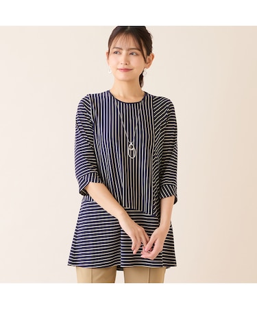 【洗える・接触冷感・日本製】Soalonボーダーチュニック