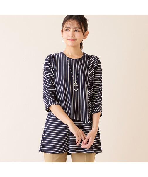 【洗える・接触冷感・日本製】Soalonボーダーチュニック