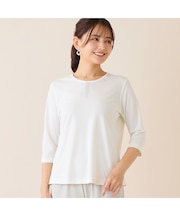 【洗える・日本製】襟刺繍カットソー