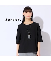 【Sprout./M～4L】綿100％切り替えTシャツ