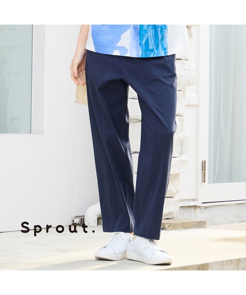 【Sprout./L～4L】オールゴムドビーストライプパンツ