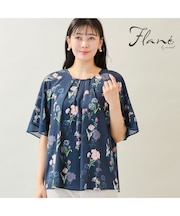 【洗える】ボタニカルフラワーブラウス