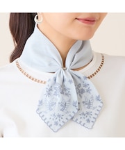 【マグネットつき】スカラップ刺繍コットンスカーフ