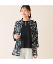 【洗える・アンサンブル可】花柄チュールシャツ