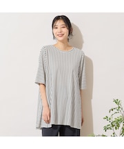 【手洗いOK・接触冷感】切り替えボーダーカットソー