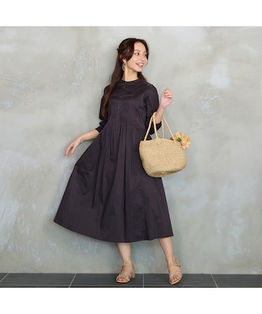 【洗える】綿タイプライターワンピース