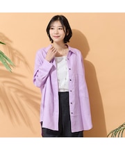 【リネン100％・手洗いOK】ビッグポケットオーバーシャツ