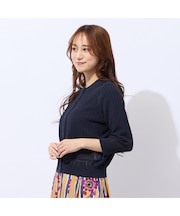 【洗える】透かし編みニットカーディガン