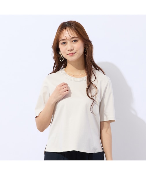 【洗える】接触冷感衿ステッチTシャツ