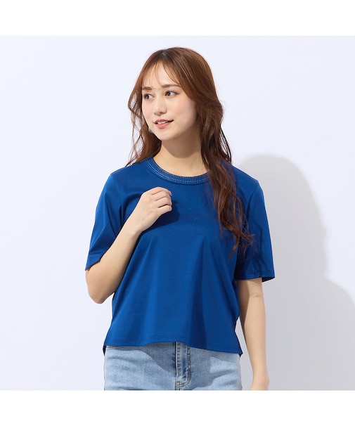 【洗える】接触冷感衿ステッチTシャツ