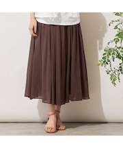 【手洗いOK・綿100%】綿シフォンスカート