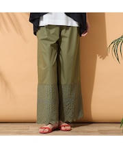 【手洗いOK・セットアップ対応】カットワーク刺繍タックワイドパンツ