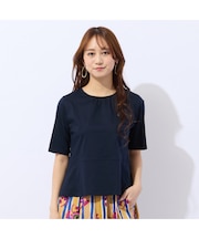 【洗える・接触冷感】綿100%ギャザー半袖Tシャツ