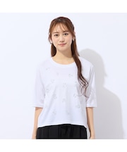 【洗える・接触冷感】スパンコール刺繍Ｔシャツ