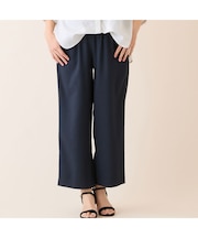 【洗える・吸水速乾・接触冷感】オックスストレッチワイドパンツ