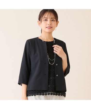 【洗える】キーネックジャケット