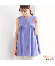 【洗える】ノースリーブフレアブラウス