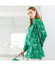 【M～4L】マリンプリントブラウス