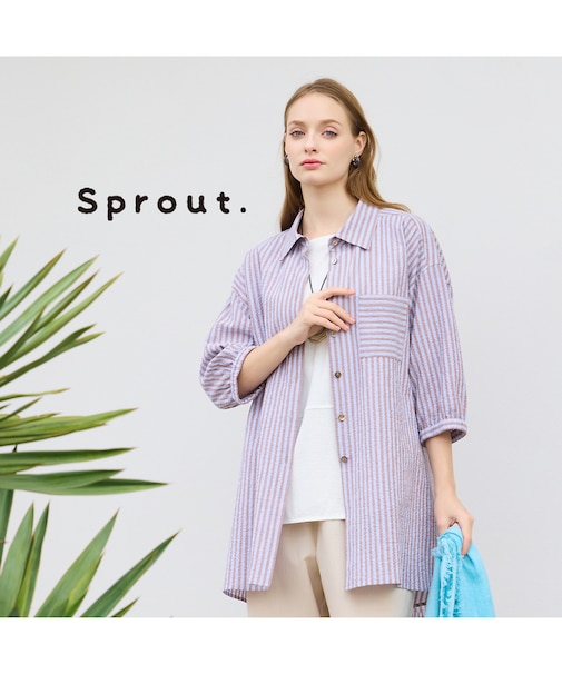 【L～4L対応】サッカーストライプブラウス