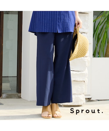 【L～4L/同素材アイテム有】ナチュラルワッシャーオールゴムパンツ