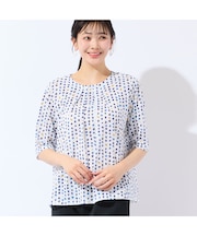 【洗える・日本製・L～4Lサイズ】カラードットTシャツ