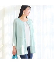 【洗える・L～4Lサイズ】メッシュカーディガン