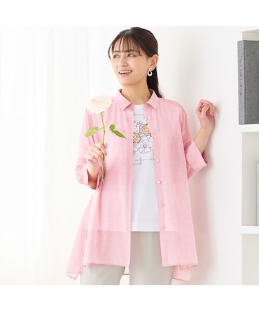 【定番人気・洗える】シャンブレーシアーシャツ