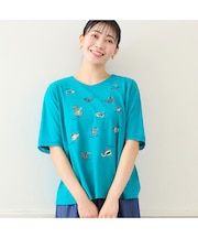 【洗える・日本製・L～4Lサイズ】フルーツ刺繍Tシャツ